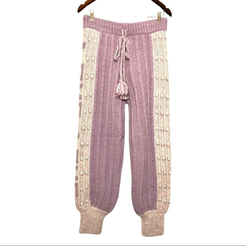 NWT LOVESHACKFANCY Jogger Chunky Bauble‎ Knit Ribbed Alpaca/Wool Lounge Pants M - Picture 5 of 16